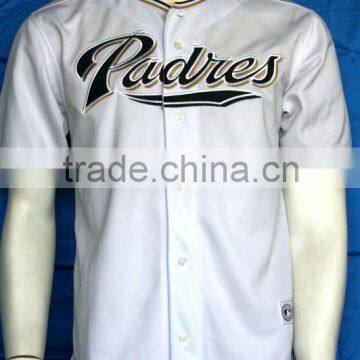 White body Applique men baseball jersey