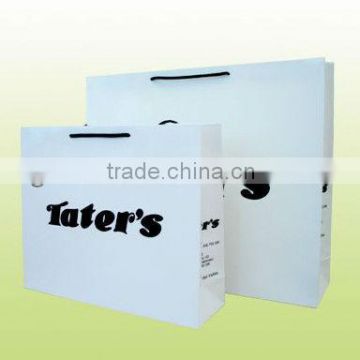 White craft paper bag white logo