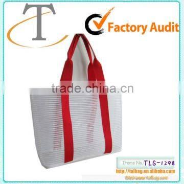 2013 Clear Mesh Beach Bag With Red PP Webbing Handle