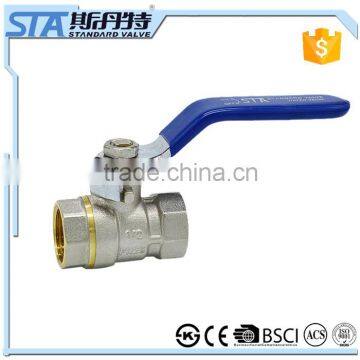 ART.1005 CW617N 1/2 1 2 inch Nickel Plated NPT Female Threaded for Gas/ Water/Oil/Air PN-25 Full Bore Brass Ball Valve Price