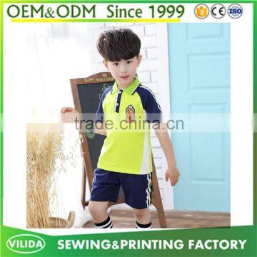 High Quality Kindergarten Uniform New Designs Primary School Uniform Polo Shirt and Shorts or Skirt photo-3