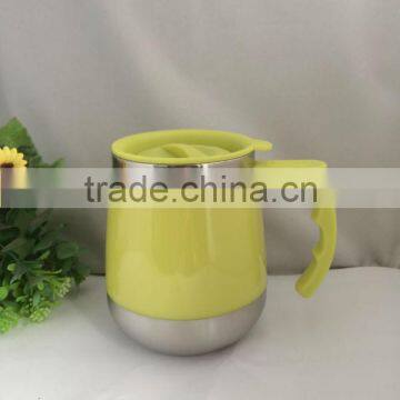 yellow color travel mug/thermal mug with 400ml