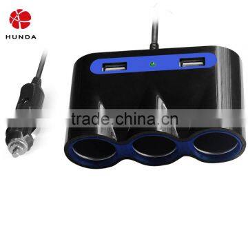 HUNDA12/24V Input 5A Car Cigarette Lighter Socket Charger Adapter for Mobile Phone