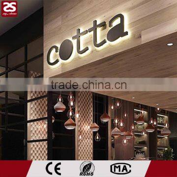 3d led backlit stainless steel signage sign