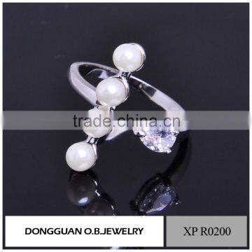 Latest Gold Finger Ring Designs Pearl Ring Designs for Women Open Rings photo-2