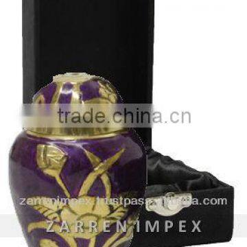 Tulip Enamel Beige 3" Brass Keepsake Urn