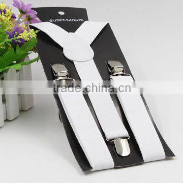 Promotional white Braces Suspender For Kids metal clips personalized suspenders for kids with wholesale price