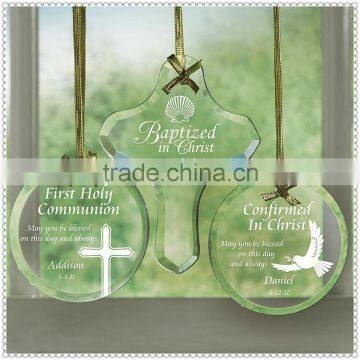 Various Shaped Glass Christmas Ornament For Baptized Decoration