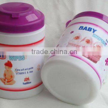 large tube canister packed cheap baby wipes