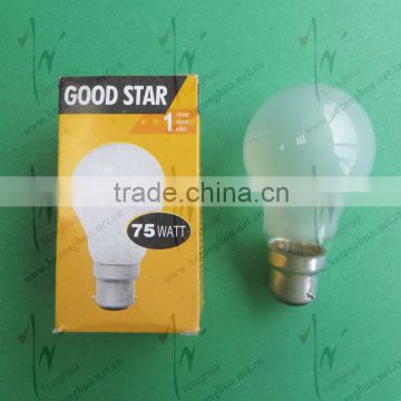 A55 75W Frosted Bulb 230 B22 BC 820LM, 1000H