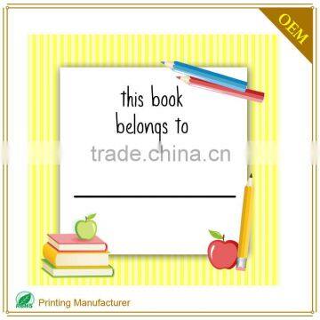 Custom Lovely Book Cover Sticker Decal Brother Label In Shenzhen