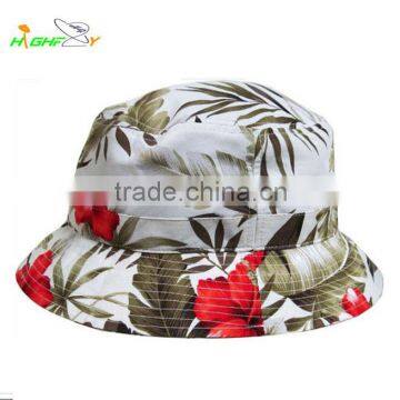 Fashion brand and high quality Flower pattern custom made bucket hat blank fisherman hat