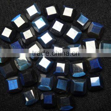 Labradorite Gemstone Faceted Cushion Cut With Nice Blue Flahsy Color and Best Polish and Making