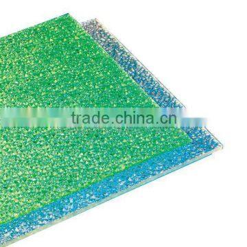 Embossed polycarbonate solid sheet