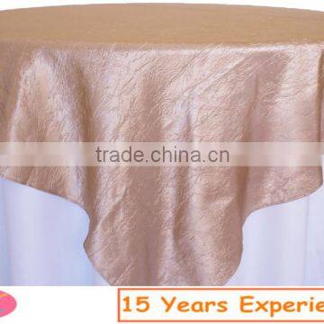 100%Polyester Crushed Table Overlay For Hotel/Banquet/Wedding/Party Crush Taffeta Overlay