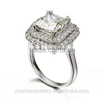 latest simple aaaaa cubic zirconia gold ring design for girls party