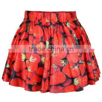 2015 Lady Skirt Sublimation Printing Strawberry Mini Skirt High Quality N13-4