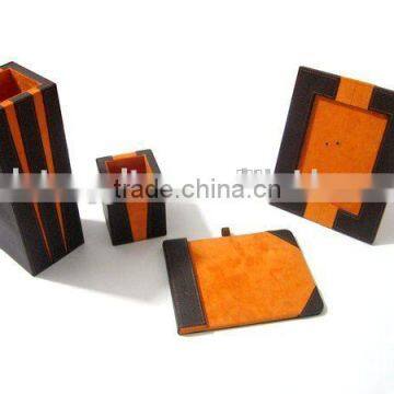 High quality customized made-in-china leather desk set for Customer(ZDH-015)