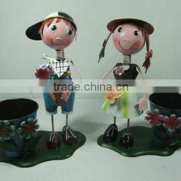 Decoration metal folk art dolls