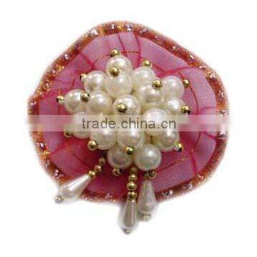 Customized beaded ribbon flower for decorative