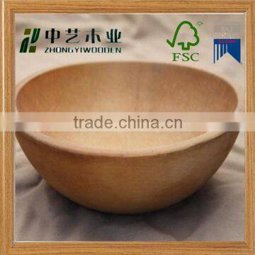 Antique Design Acacia Hardwood Natural Bamboo Wood Salad Bowl Wholesale photo-3