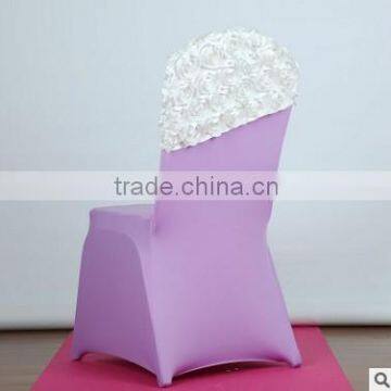 Fashionable Cheap Wholesale Spandex Satin Rosette Chair Cover Chair Cap/ Chair Hood for photo-5