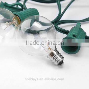 UL Listed Green 25 Clear Bulbs Commercial Outdoor G40 Globe String Lights photo-3