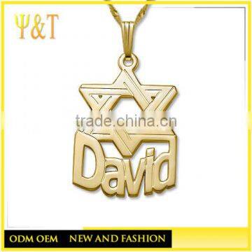 Hot Selling Crystal Star of David 18K gold Necklace designs in 10 Grams