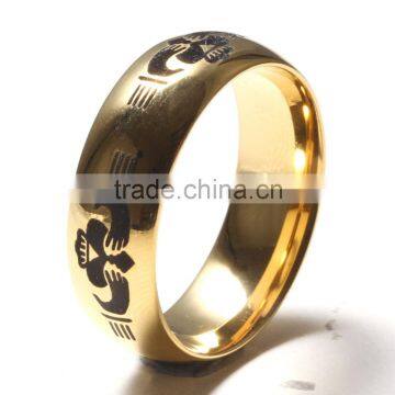 Custom unique tungsten wedding bands gold plated tungsten carbide rings