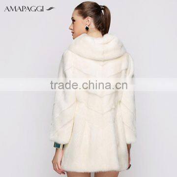 Wholesale New Style Pure White Mink Jacket Elegant Fur Coats for Women photo-6
