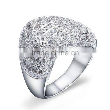 Wedding & Engagement CZ Pave Full Setting Loving Heart Ring in 925 Sterling Silver Luxury Jewelry