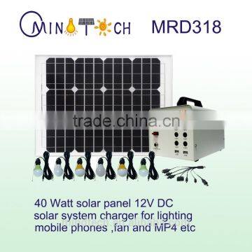 40W 18V Solar Power System Lead Acid Battery