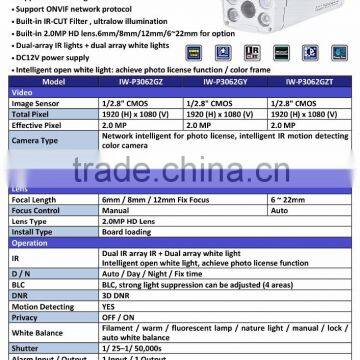 IW-P3062GY Intelligent LPR Camera Box 3.0MP 6~22mm Built-in IR LED & White LED ONVIF photo-3