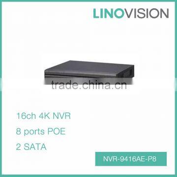 Professional 16CH 1U H.265 PoE 4K NVR with 192Mbps Record Rate , Support P2P