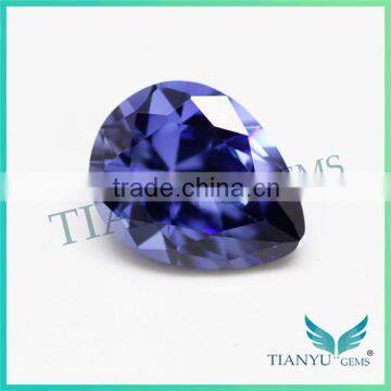 2016 trending products 925 silver ring with blue stone pear diamond cut 33# corundum blue sapphire