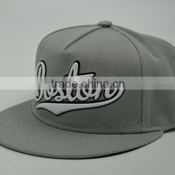 Custom blank flat brim 5 panel snapback cap/hat 3D embroidery cap