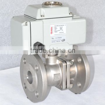 flange connection SS316 float ball electric ball valve