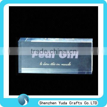 clear acrylic/Plexiglass brand block,acrylic sign block display