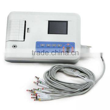 High Resolution 480*270 Wider Touch Screen Portable Standard 12 Lead Ecg Soft Keyboard Control photo-4