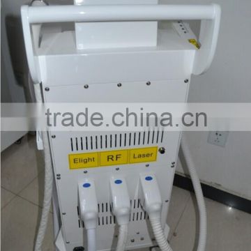 Skin Tightening 3 Handles E-light Ipl Bipolar RF 640-1200nm Nd Yag Laser Hair And Tattoo Removal Machine