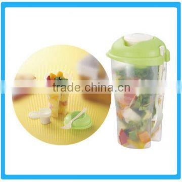 3-Pcs BPA Free Plastic Salad Cup,Salad Bottle,Salad Bowl Set