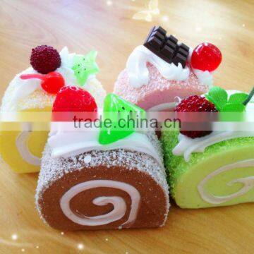 Fake fruit cake faux dessert roll cake for simulation food fridge magnets