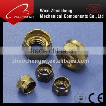 yellow zinc plated galvanized din6923 nylon lock flange nut