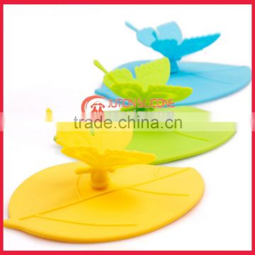 Promotion silicone gel cover/foldable leakage-proof cup cover