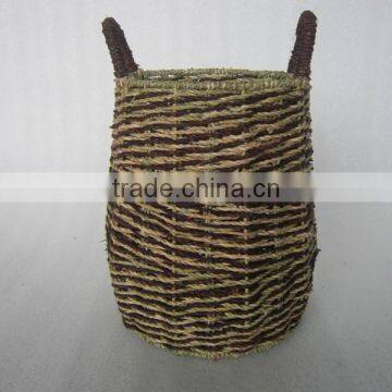 Black big sedge basket , handmade from Vietname