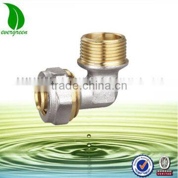 90 Degree Brass Male Elbow compression fitting for PEX-AL-PEX Pipe