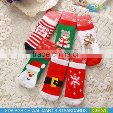 2016 comfortable bulk christmas stocking baby animal socks with 5 design