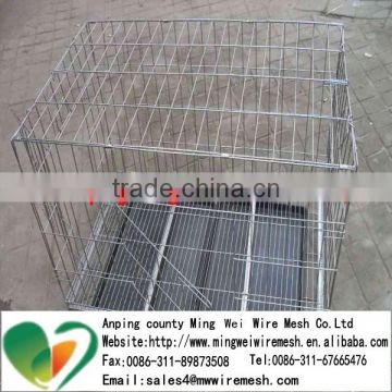 Welded folding dog cage for animal carrier