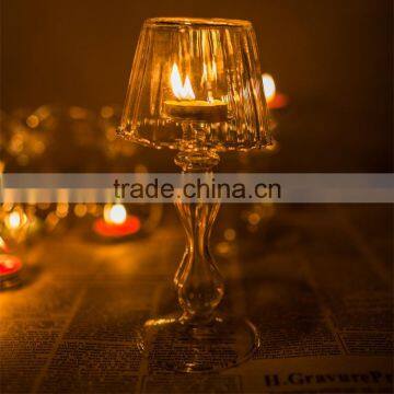 Table Lamp Shape Glass Candlestick, Noble and Elegant Desk Lamp Shaped Candle Holder photo-2
