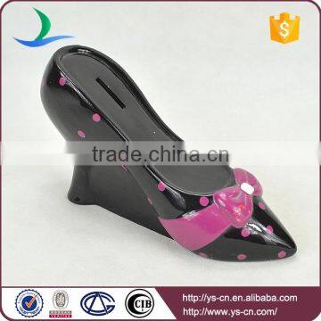 Special Design Of High Heel Shoe Shape Ceramic Money Bank photo-2